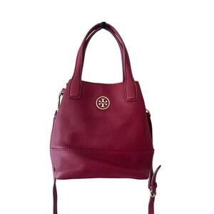Tory Burch Tiny Michelle Mini Tote Red Pebbled Leather Crossbody